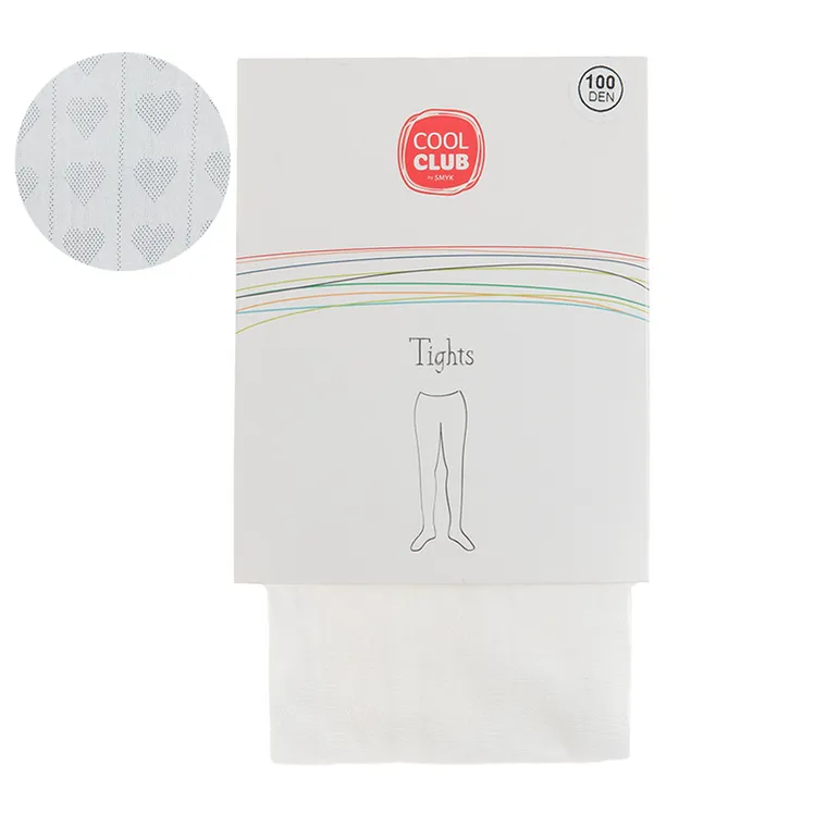 Cool Club, Rajstopy dziewczęce, białe, mikrofibra, 100 DEN