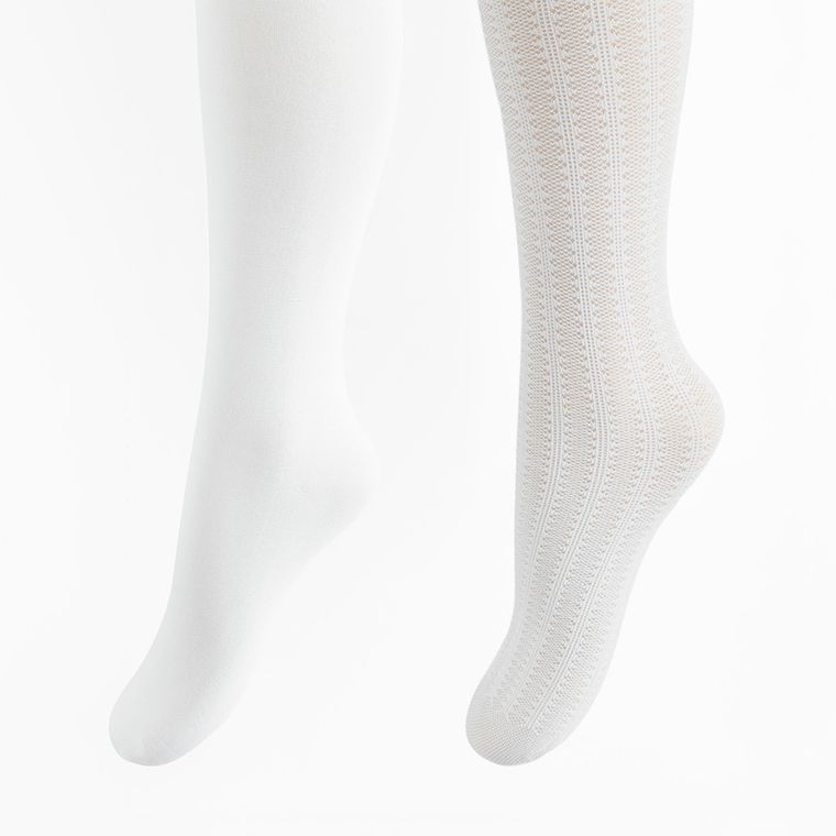 Cool Club, Rajstopy dziewczęce, białe, mikrofibra, 40 DEN, zestaw, 2 szt.