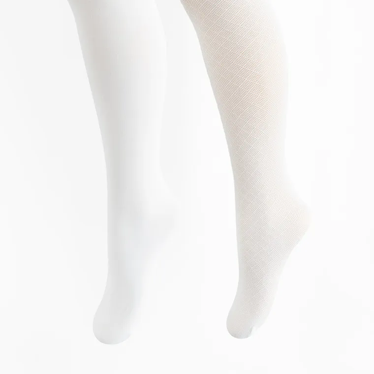Cool Club, Rajstopy dziewczęce, białe, mikrofibra, 40 DEN, zestaw, 2 szt.