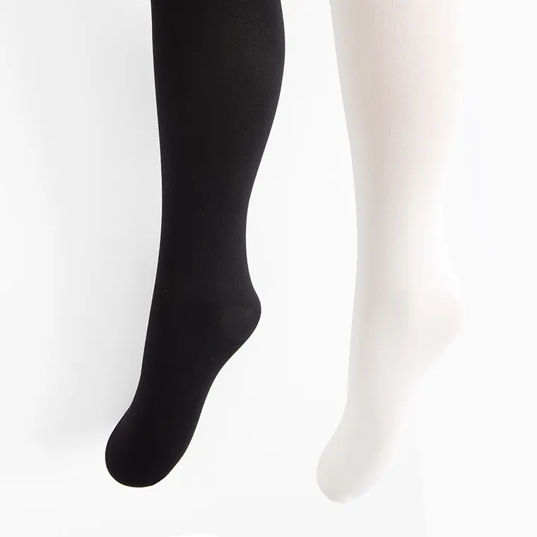 Cool Club, Rajstopy dziewczęce, czarne, białe, mikrofibra, 40 DEN, zestaw, 2 szt.