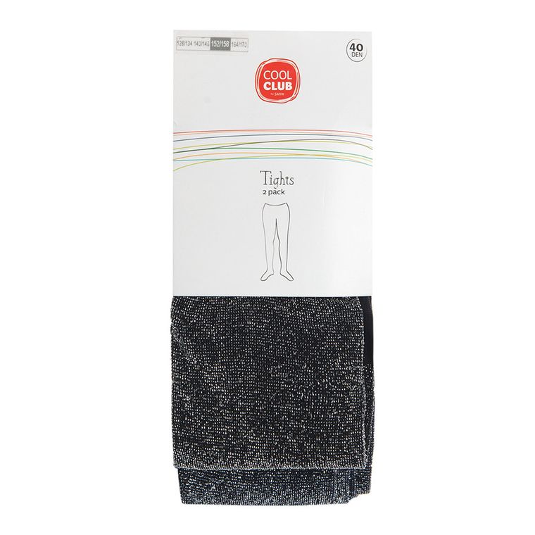 Cool Club, Rajstopy dziewczęce, granatowe, czarne, mikrofibra, 40 DEN, zestaw, 2 szt.
