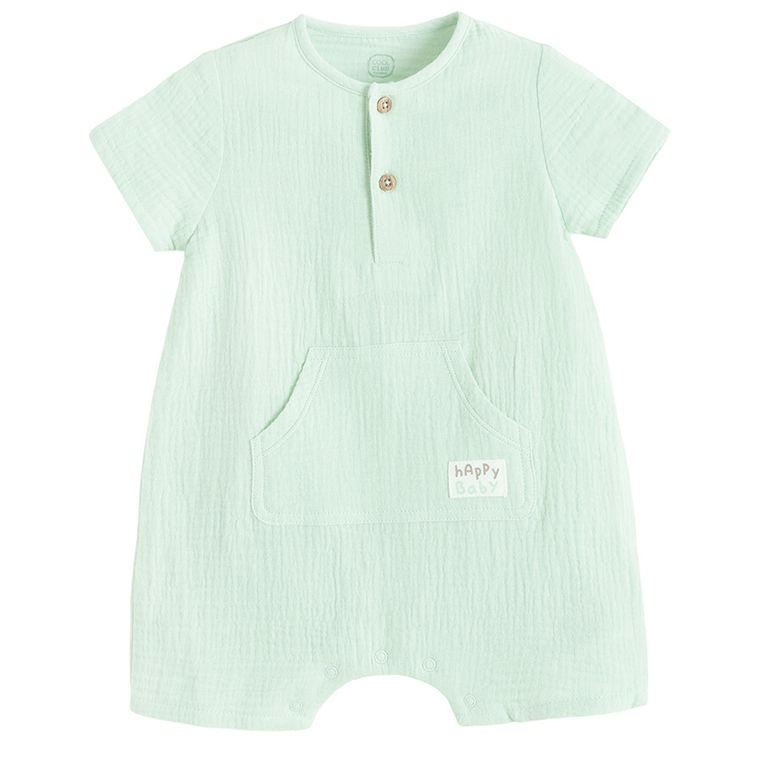 Cool Club, Rampers chłopięcy, muślinowy, zielony