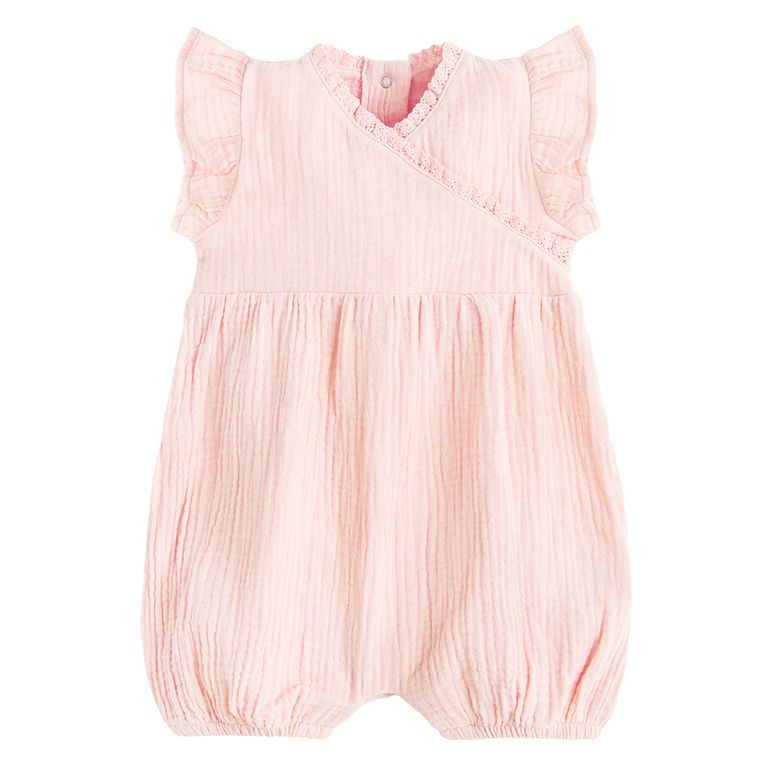Cool Club, Rampers dziewczęcy, muślinowy, różowy