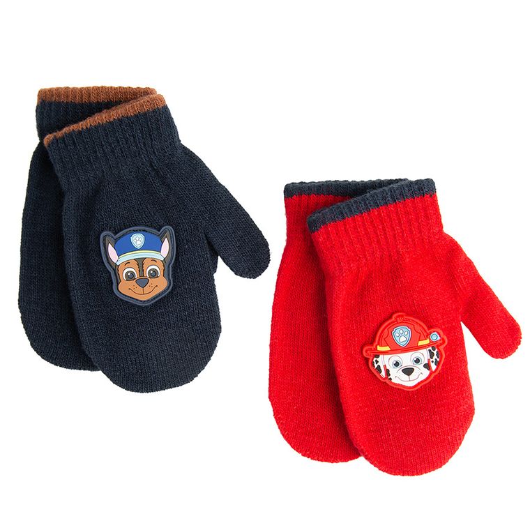 Cool Club, Rękawiczki chłopięce, czerwone, granatowe, Psi Patrol, zestaw, 2 szt.