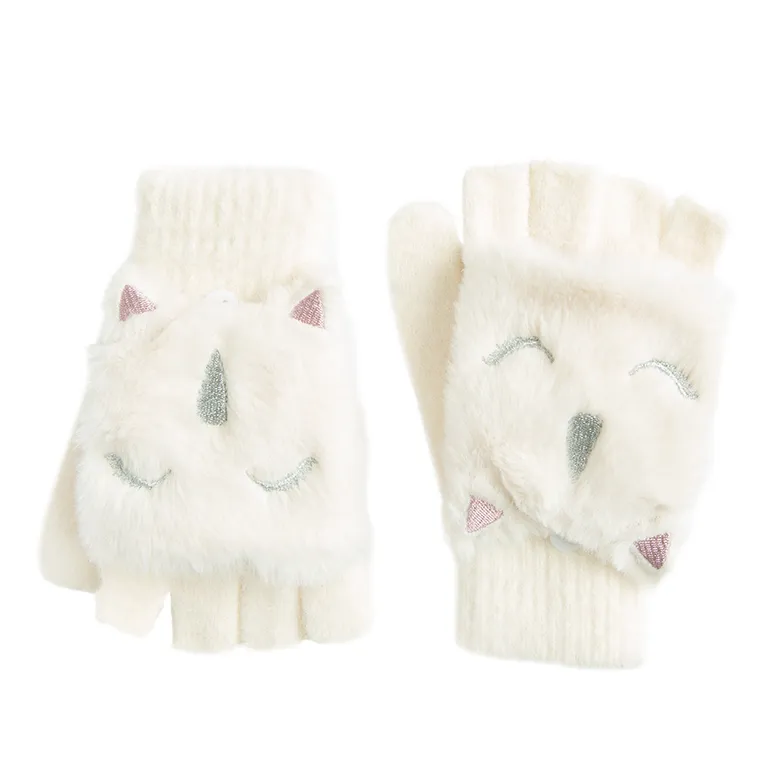 Cool Club, Rękawiczki dziewczęce bez palców, białe