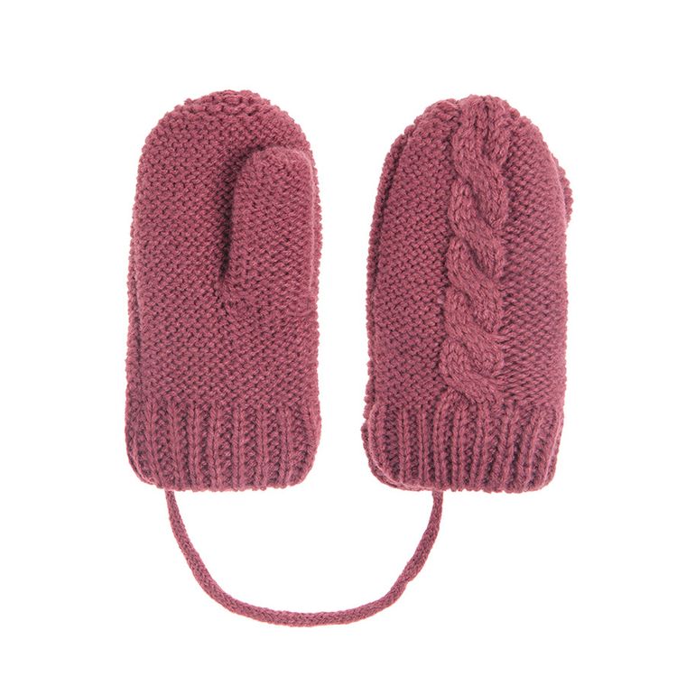 Cool Club, Rękawiczki dziewczęce na sznurku, fioletowe