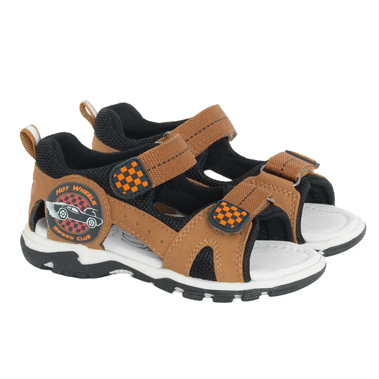 Cool Club, Sandały chłopięce, brązowe, Zdrowa Stopa, Hot Wheels