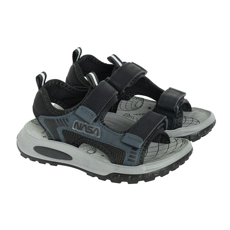 Cool Club, Sandały chłopięce, czarne, skórzana wkładka, NASA