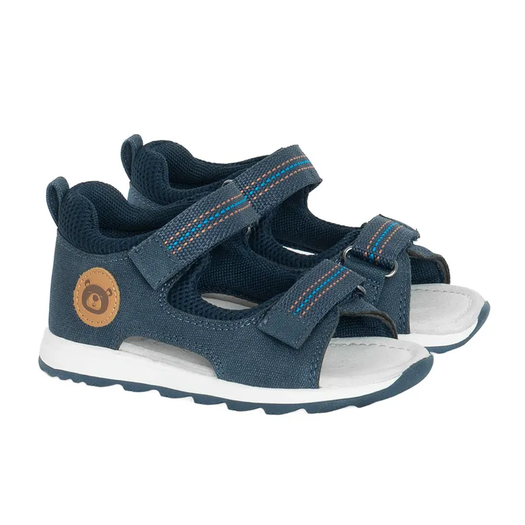 Cool Club, Sandały chłopięce, granatowe, skórzana wkładka
