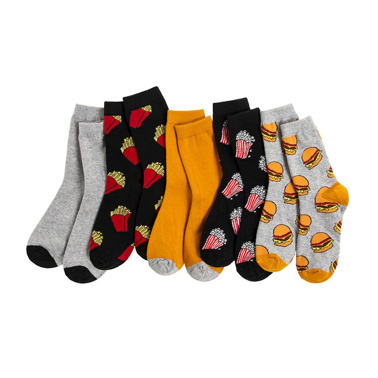 Cool Club, Skarpetki chłopięce, mix, hamburgery, frytki, zestaw, 5 szt.