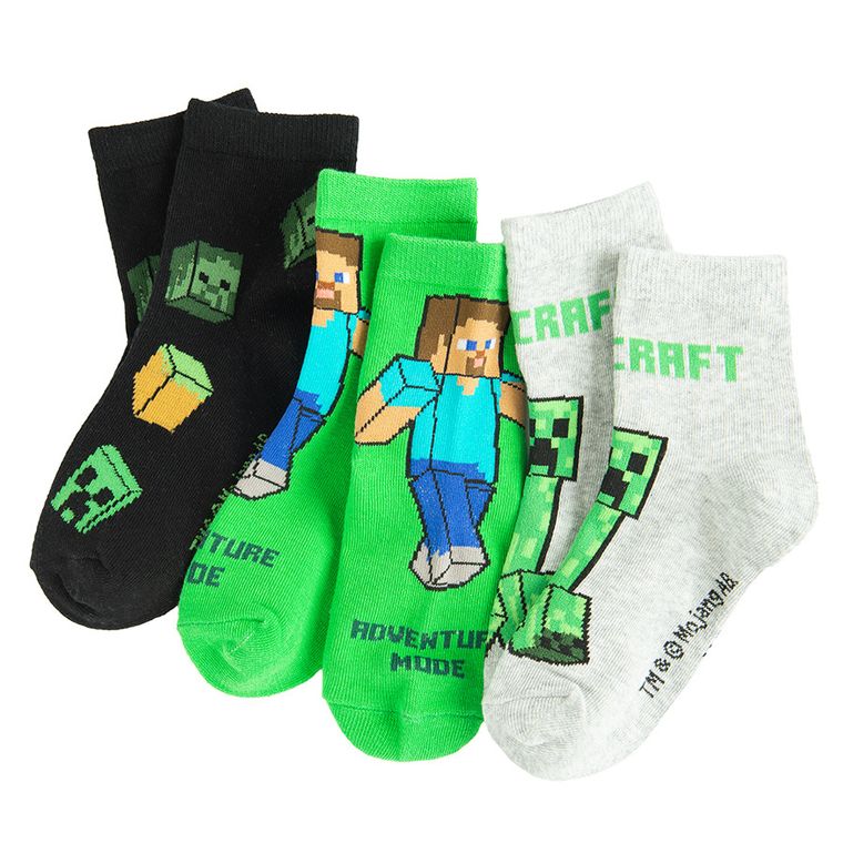 Cool Club, Skarpetki chłopięce, mix, Minecraft, zestaw, 3 szt.