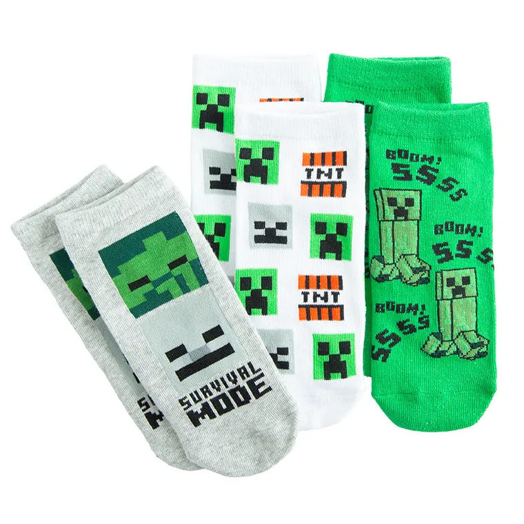 Cool Club, Skarpetki chłopięce, stopki, mix, Minecraft, zestaw, 3 szt.