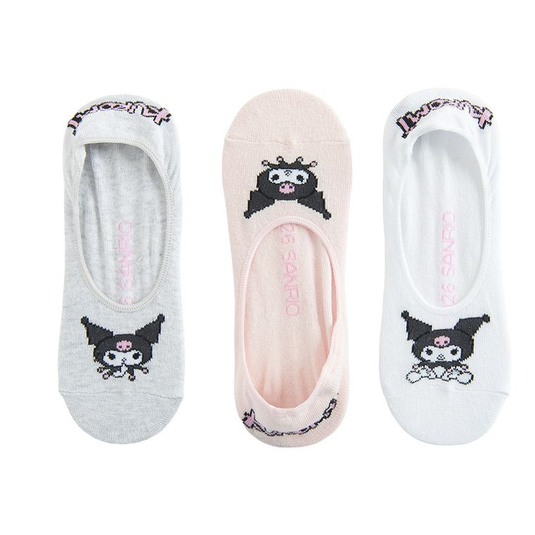 Cool Club, Skarpetki dziewczęce, stopki do balerin, mix, Kuromi, zestaw, 3 szt.