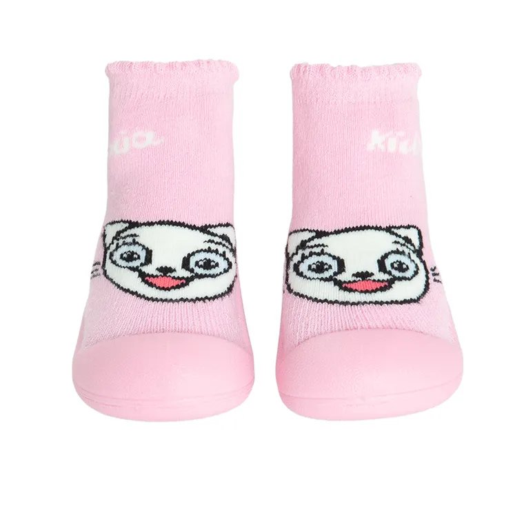 Cool Club, Skarpetobuty dziewczęce, różowe, podeszwa Barefoot, Kicia Kocia