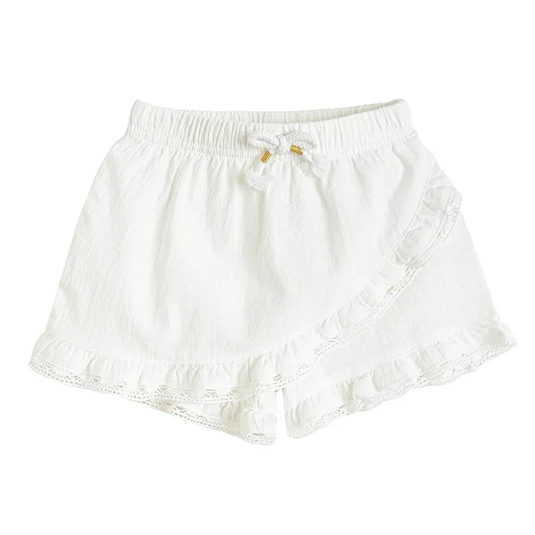 Cool Club, Spódnico-spodenki dziewczęce z lnem, białe