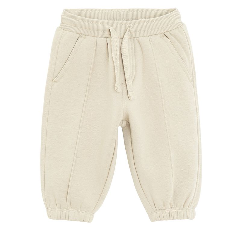 Cool Club, Spodnie dresowe chłopięce, ocieplane, beżowe