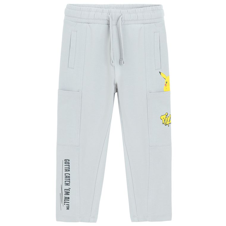Cool Club, Spodnie dresowe chłopięce, relaxed, szare, Pokemon