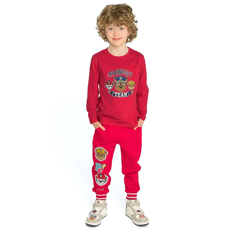 Cool Club, Spodnie dresowe chłopięce, slim, czerwone, Psi Patrol