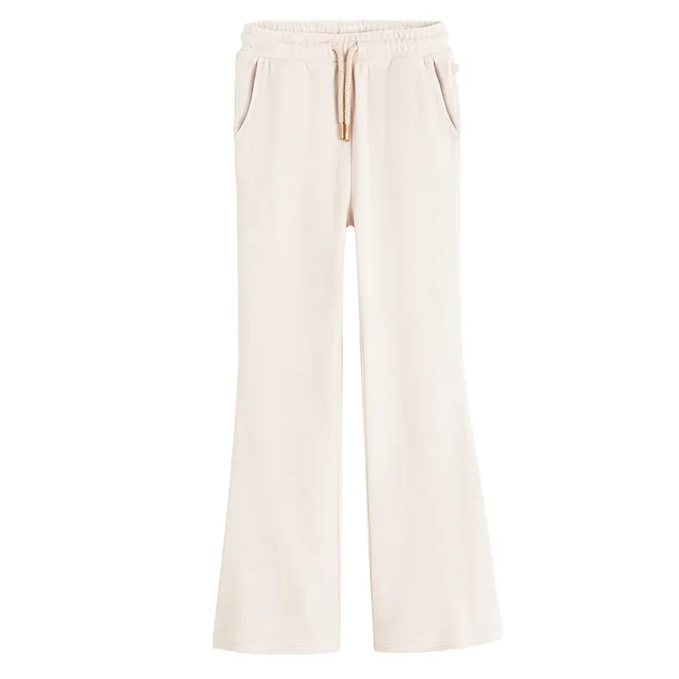 Cool Club, Spodnie dresowe dziewczęce, welurowe, beżowe
