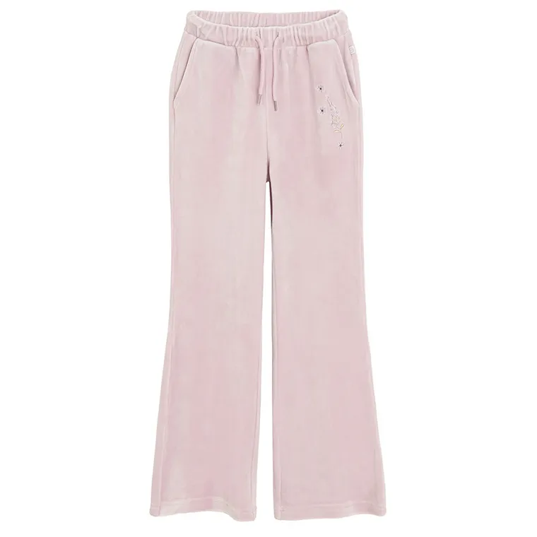 Cool Club, Spodnie dresowe dziewczęce, welurowe, różowe