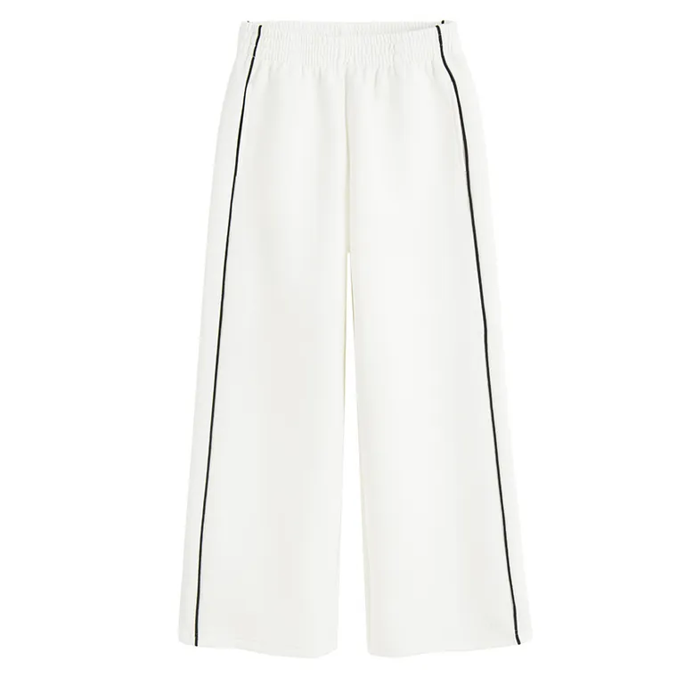 Cool Club, Spodnie dresowe dziewczęce, wide leg, białe