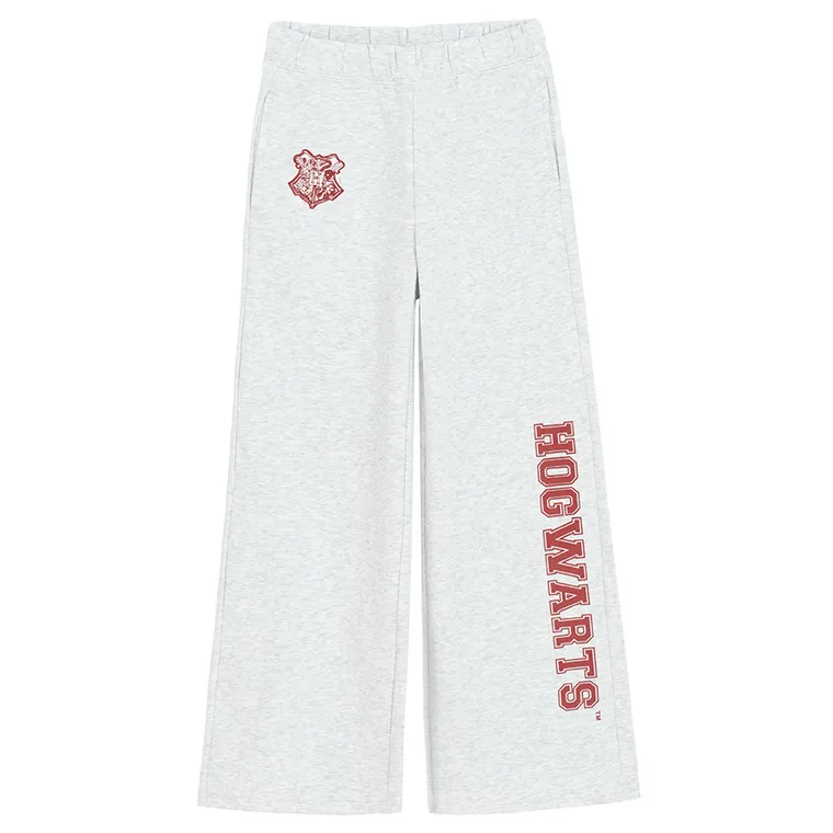 Cool Club, Spodnie dresowe dziewczęce, wide leg, szare, Harry Potter