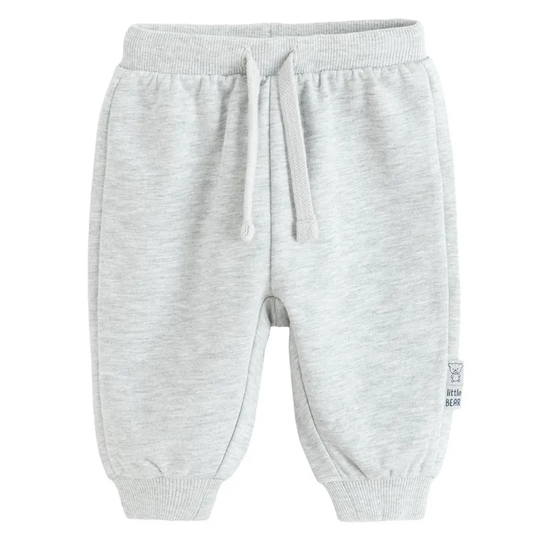 Cool Club, Spodnie dresowe niemowlęce, baggy, szare melanż