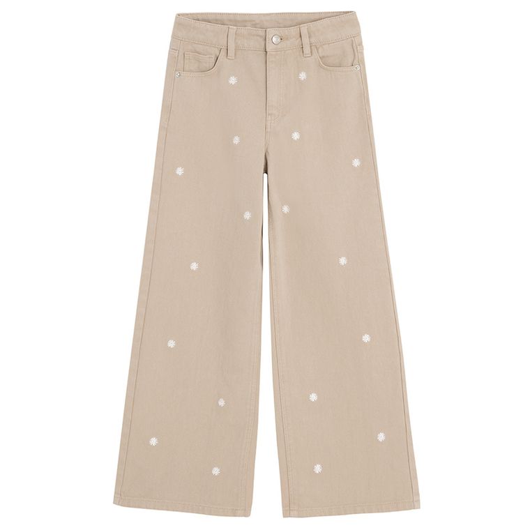 Cool Club, Spodnie jeansowe dziewczęce, wide, beżowe