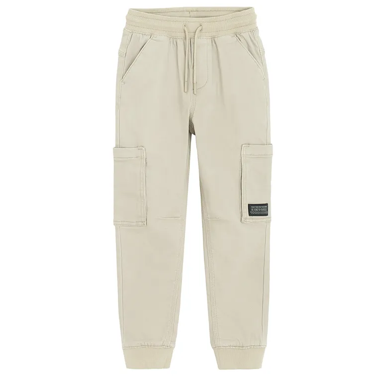 Cool Club, Spodnie materiałowe chłopięce, jogger, beżowe