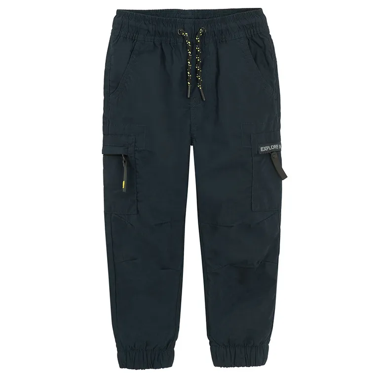 Cool Club, Spodnie materiałowe chłopięce, jogger, ocieplane, granatowe