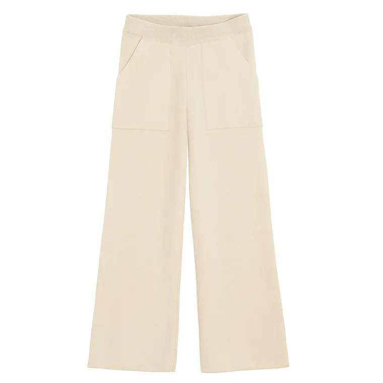 Cool Club, Spodnie materiałowe dziewczęce, sweterkowe, wide leg, beżowe