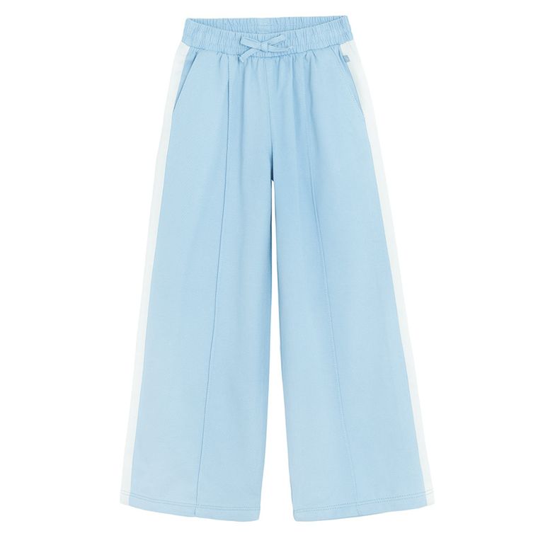 Cool Club, Spodnie materiałowe dziewczęce z lnem, wide, niebieskie