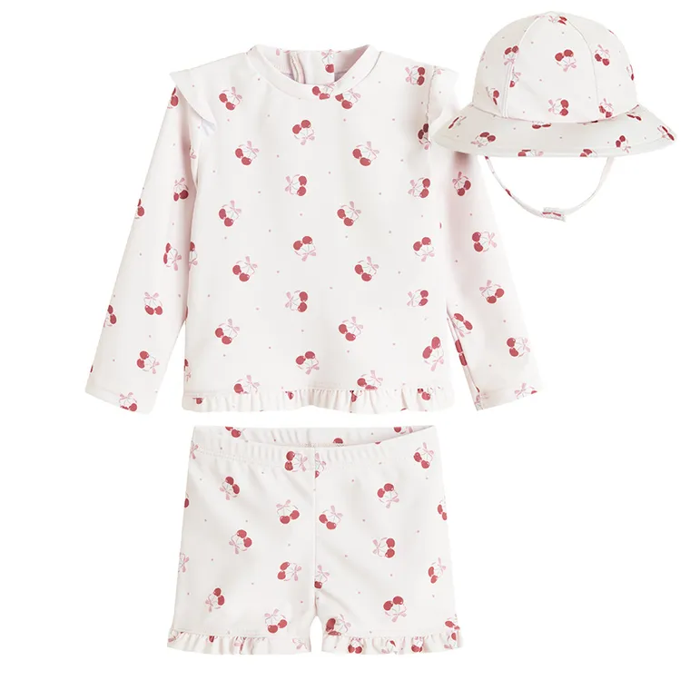 Cool Club, Strój kąpielowy dziewczęcy dwuczęściowy, Kapelusz, UV 50, różowy