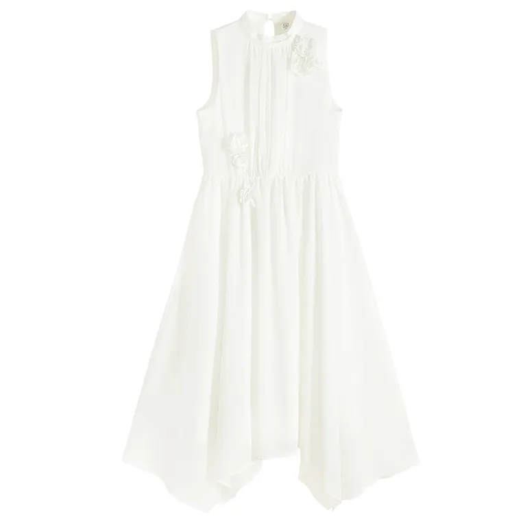 Cool Club, Sukienka dziewczęca bez rękawów, biała