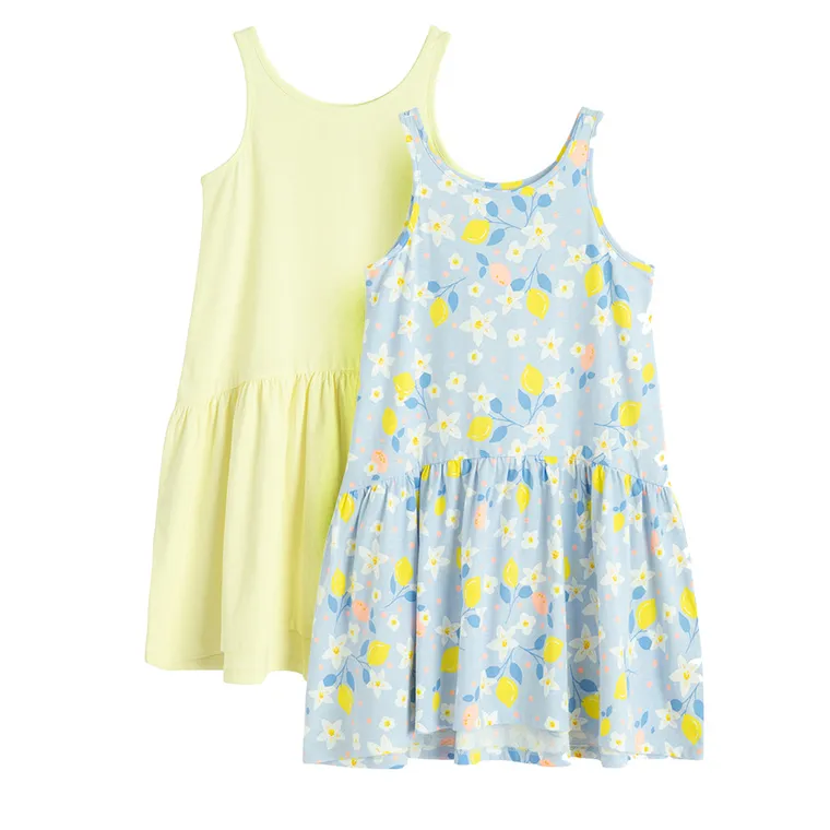 Cool Club, Sukienka dziewczęca bez rękawów, mix, zestaw, 2 szt.
