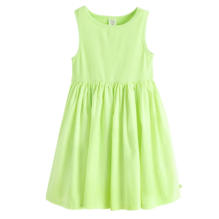 Cool Club, Sukienka dziewczęca bez rękawów, prążkowana, zielona