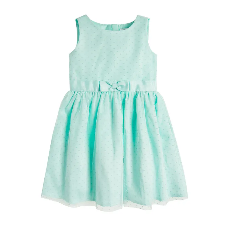 Cool Club, Sukienka dziewczęca bez rękawów, turkusowa, kropki