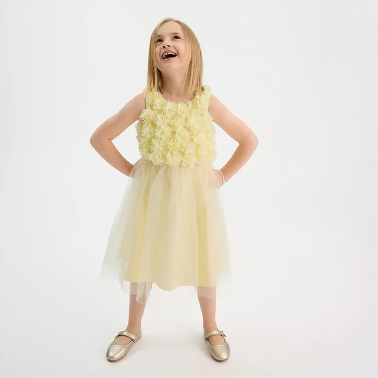 Cool Club, Sukienka dziewczęca bez rękawów, żółta