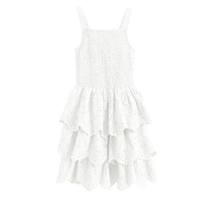 Cool Club, Sukienka dziewczęca na ramiączka, biała