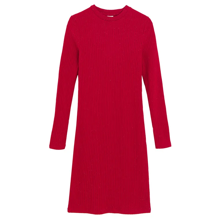 Cool Club, Sukienka dziewczęca z długim rękawem, czerwona