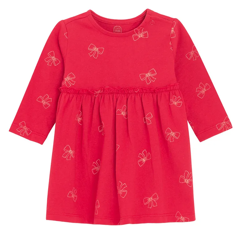 Cool Club, Sukienka dziewczęca z długim rękawem, czerwona