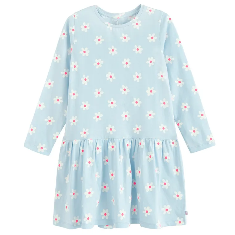 Cool Club, Sukienka dziewczęca z długim rękawem, niebieska