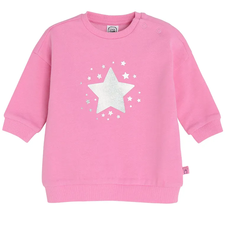 Cool Club, Sukienka dziewczęca z długim rękawem, różowa