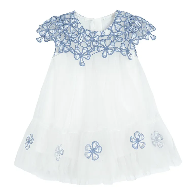 Cool Club, Sukienka dziewczęca z krótkim rękawem, biała