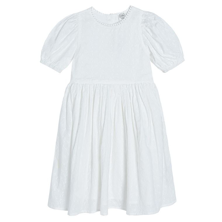 Cool Club, Sukienka dziewczęca z krótkim rękawem, biała