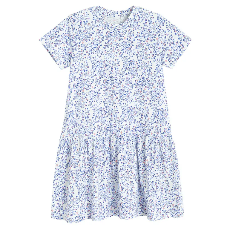 Cool Club, Sukienka dziewczęca z krótkim rękawem, biała