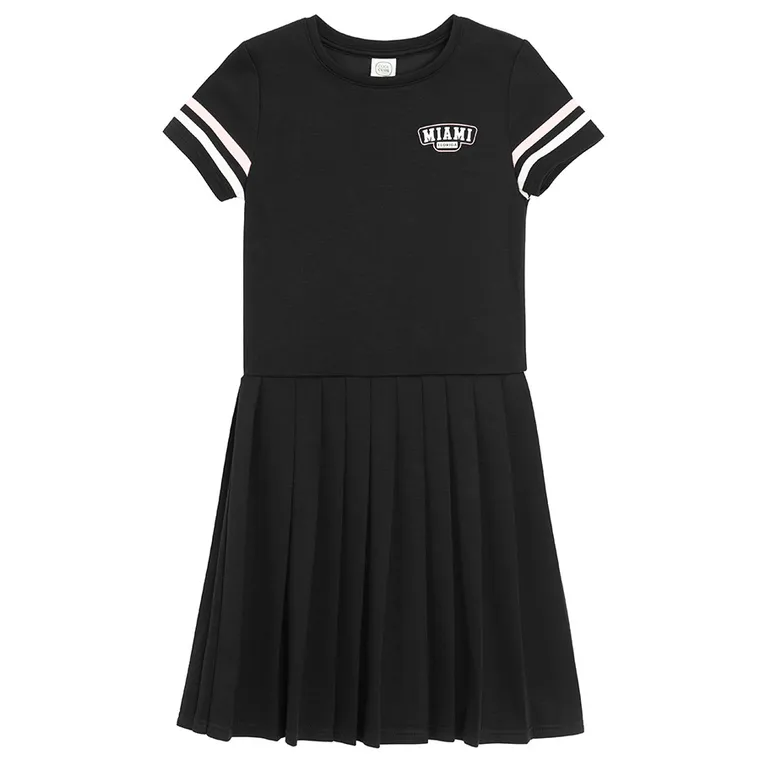 Cool Club, Sukienka dziewczęca z krótkim rękawem, czarna