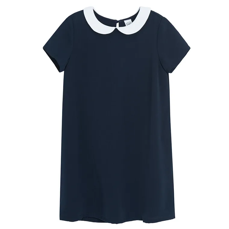 Cool Club, Sukienka dziewczęca z krótkim rękawem, granatowa