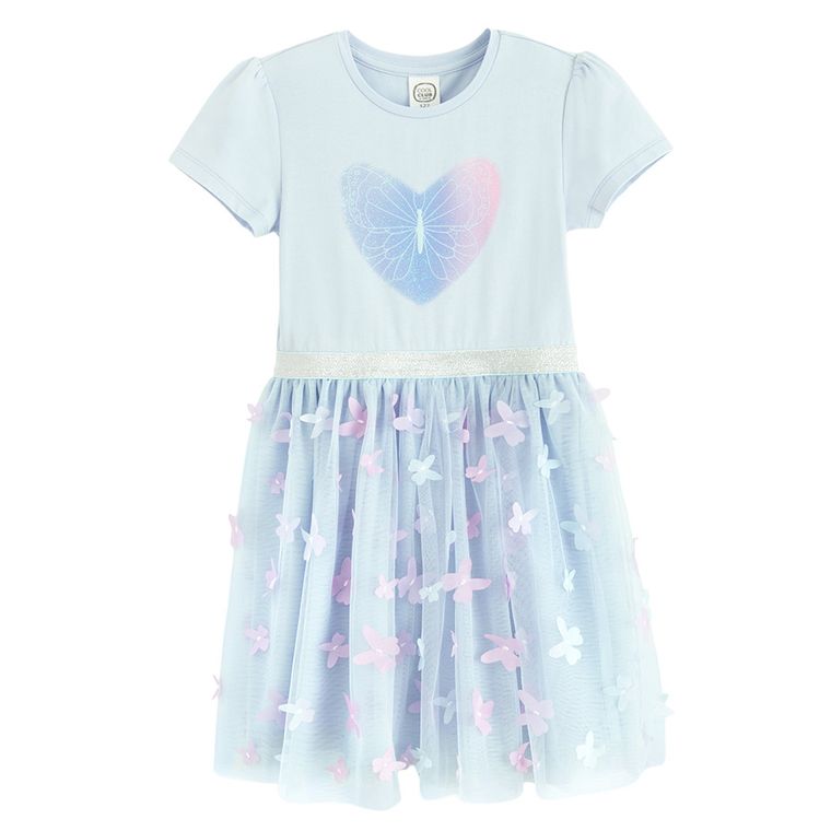 Cool Club, Sukienka dziewczęca z krótkim rękawem, niebieska