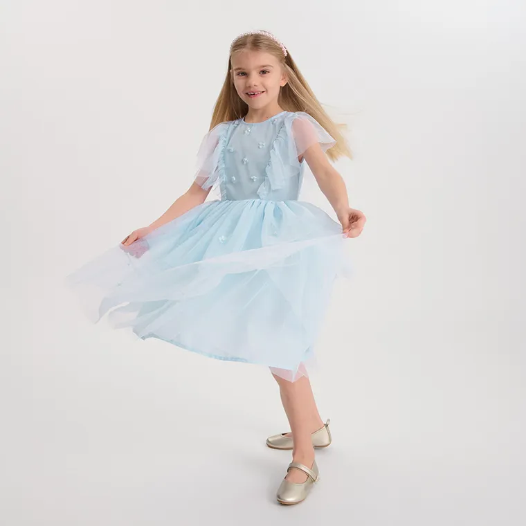 Cool Club, Sukienka dziewczęca z krótkim rękawem, niebieska